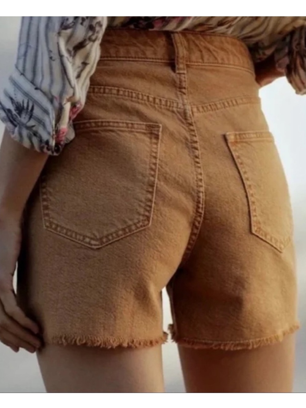 Pilcro High Rise Denim Shorts Womens size 28 Clay Rust Orange